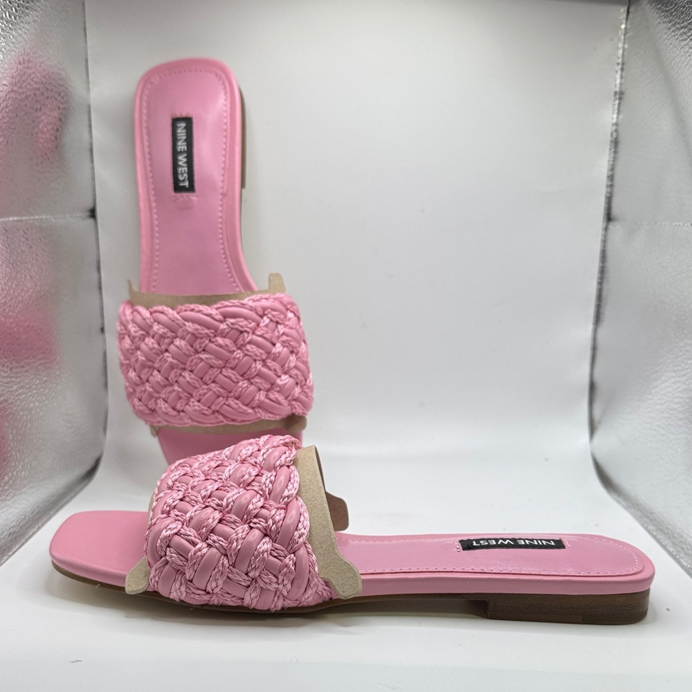 Nine West Medium Pink Shoes NWB SZ 6.5 flat sandals beach pool casual preppy - Picture 6 of 10